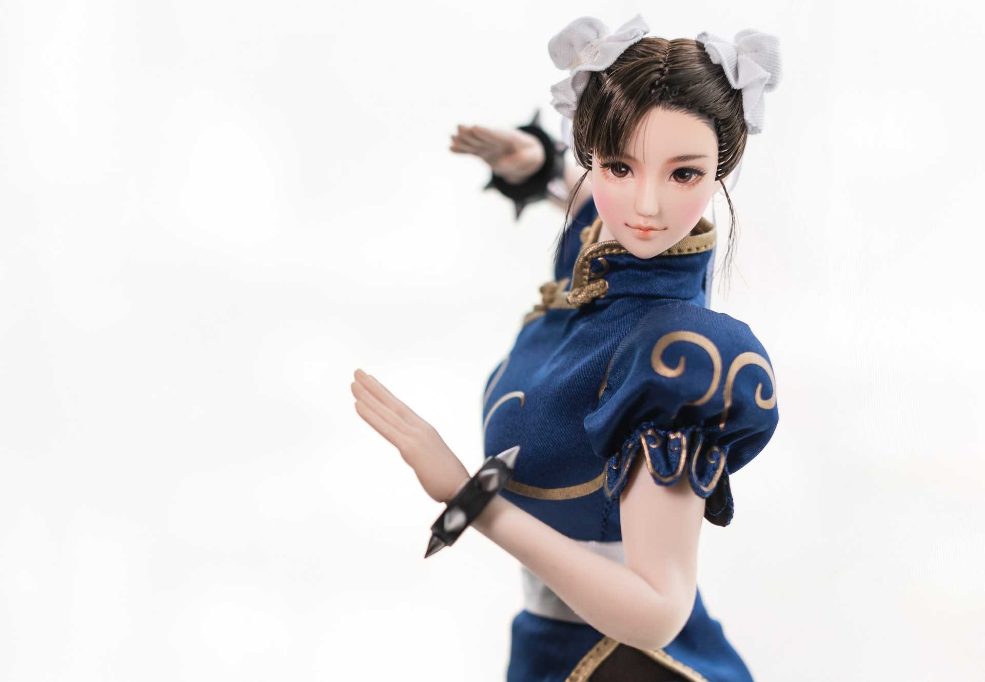 1/6 Blue Chun Li Street Fighter Bodysuit For 12 TBLeague Hot Toys Female  Figure