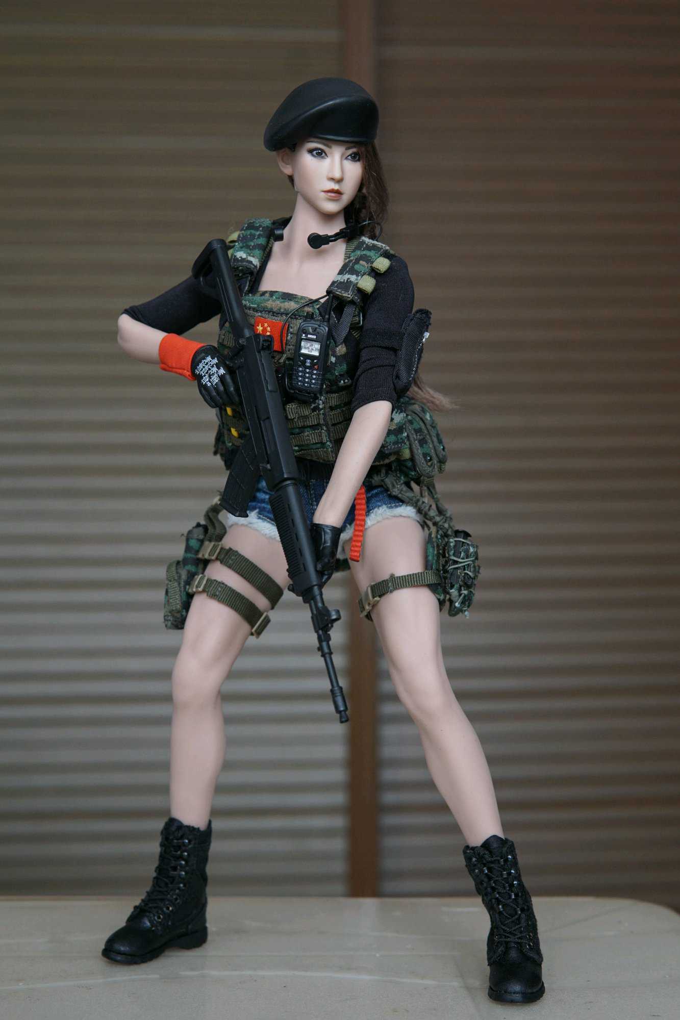 1/6 Scale Miniature Female Doll Clothes for 12'' Female Soldier Figures  Body Black 