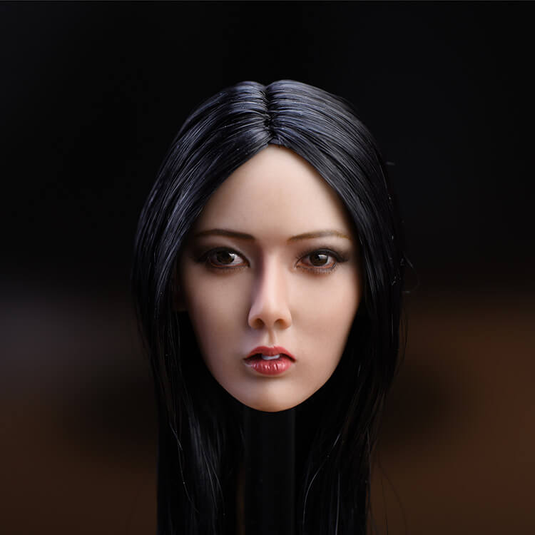 YMTOYS 1/6 Asia Female Head Sculpt Short Black Hair Xiu Fit 12" Action Figure 